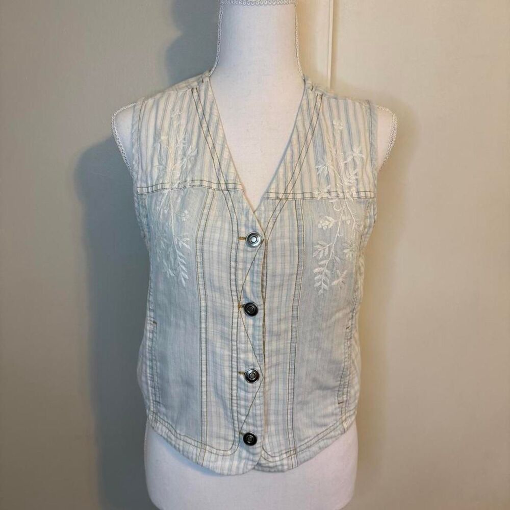Carole-little Women's Cream and Tan Gilet
